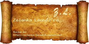 Zelenka Leonárd névjegykártya