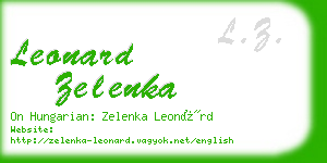 leonard zelenka business card